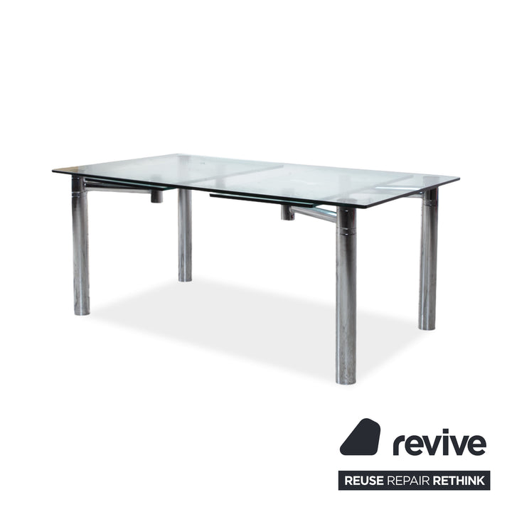 Draenert Casanova Glas Esstisch Silber Ausziehfunktion Esszimmer