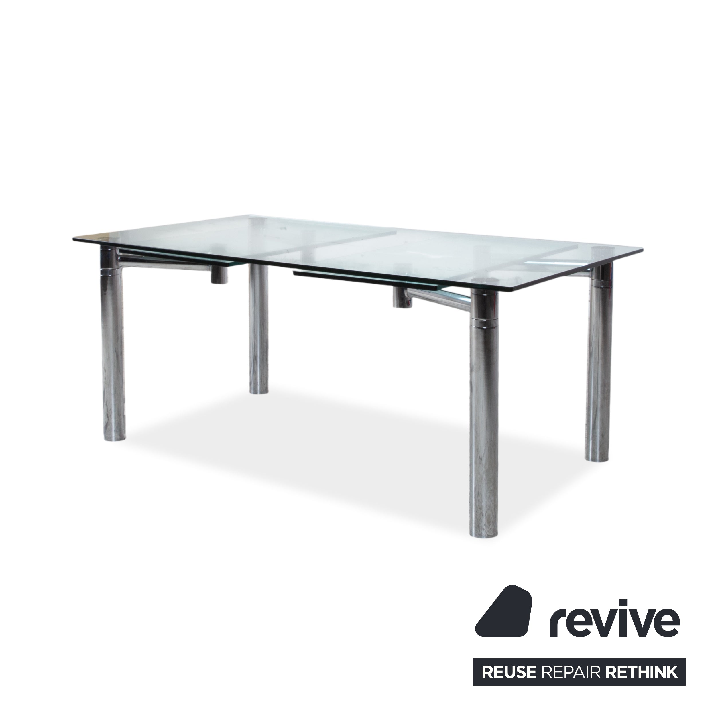 Draenert Casanova Glas Esstisch Silber Ausziehfunktion Esszimmer