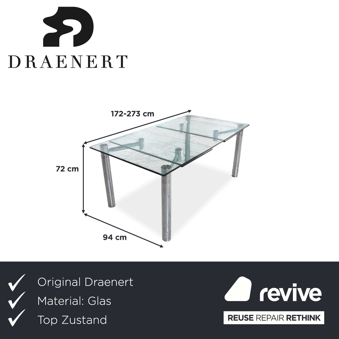 Draenert Casanova Glas Esstisch Silber Ausziehfunktion Esszimmer