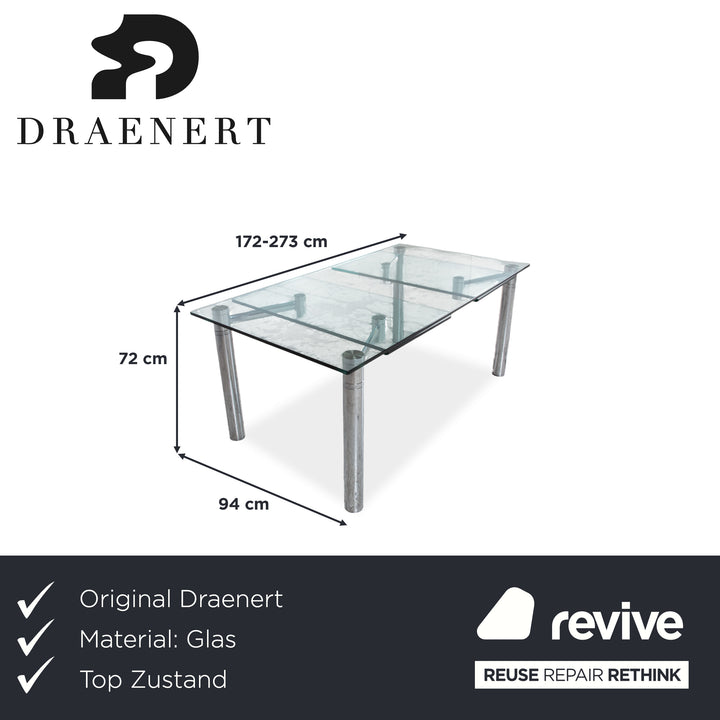 Draenert Casanova Glas Esstisch Silber Ausziehfunktion Esszimmer