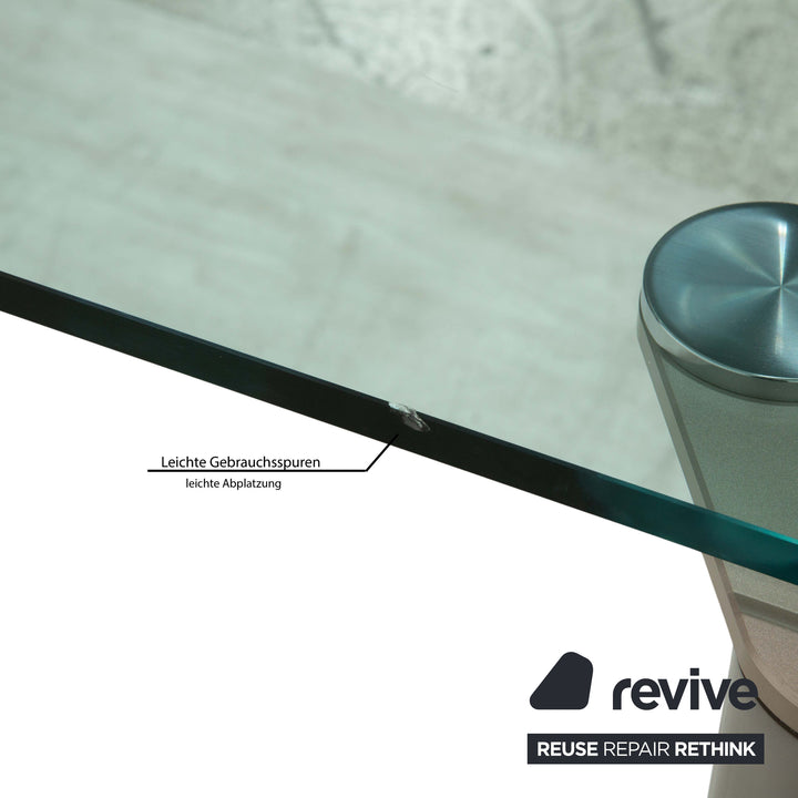 Draenert Casanova Glas Esstisch Silber Ausziehfunktion