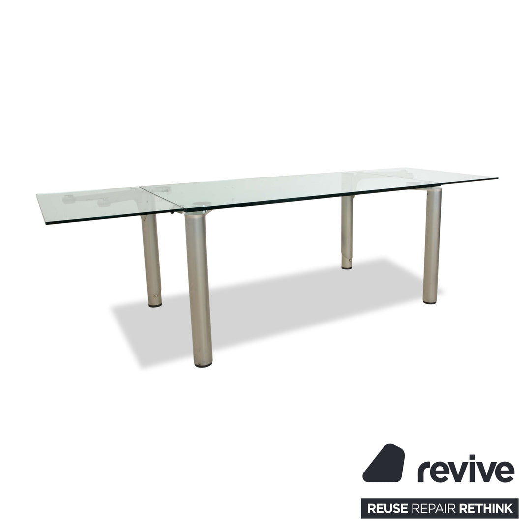 Draenert Casanova table à manger en verre argent fonction extensible