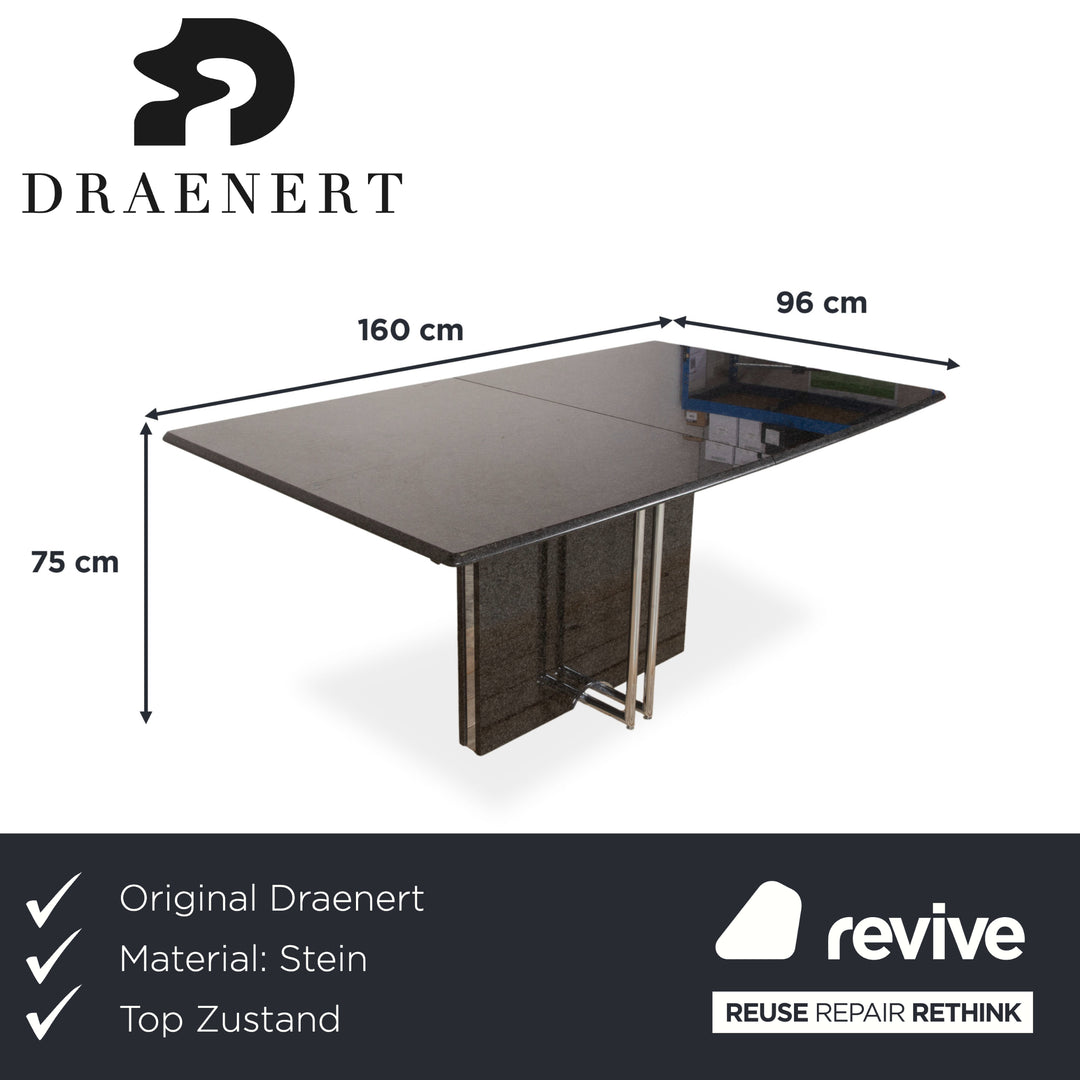 Draenert Esstisch Granit Stein Schwarz Grau Anthrazit 160 x 96 cm