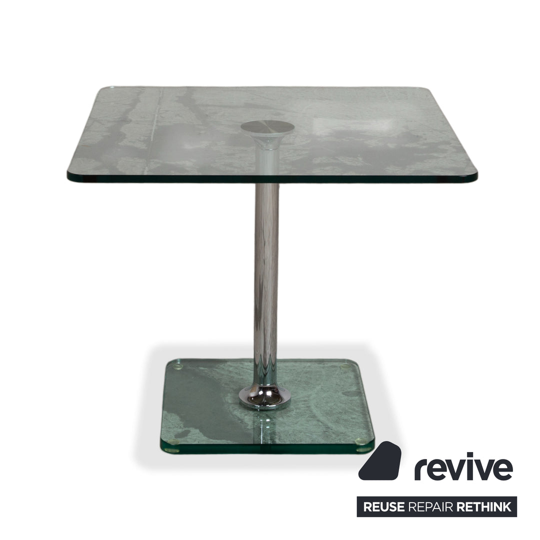 Draenert Glas Couchtisch Chrom 60 x 60 cm