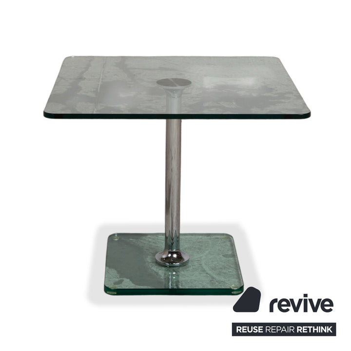 Draenert Glas Couchtisch Chrom 60 x 60 cm