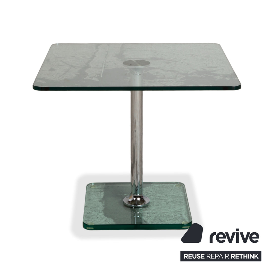 Draenert Glas Couchtisch Chrom 60 x 60 cm