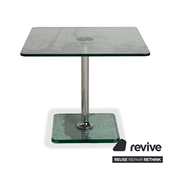 Draenert Glas Couchtisch Chrom 60 x 60 cm