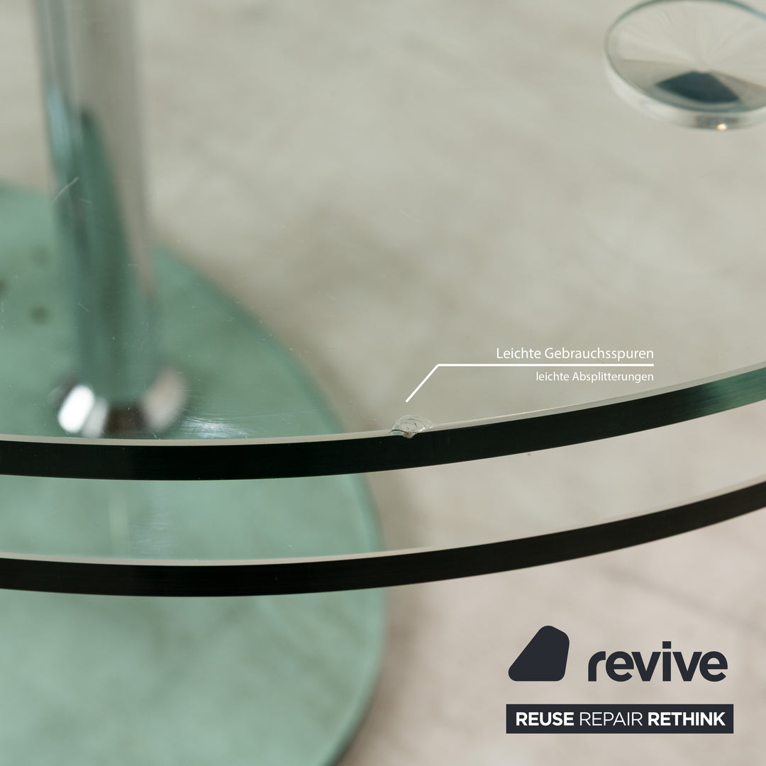 Draenert glass dining table silver round extendable function