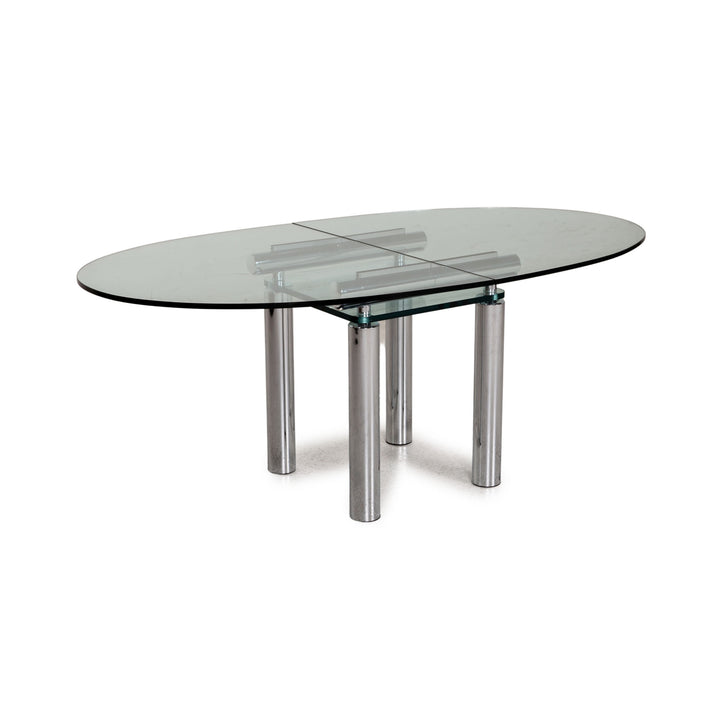 Draenert Glas Tisch Esstisch Chrom Silber Grau