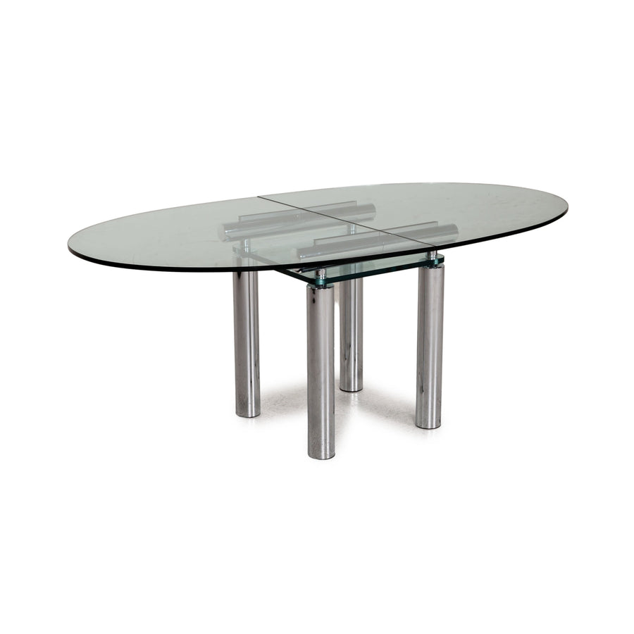 Draenert Glas Tisch Esstisch Chrom Silber Grau