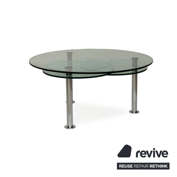 Draenert Intermezzo glass coffee table grey manual function 100/130 x 100/130 x 45 cm