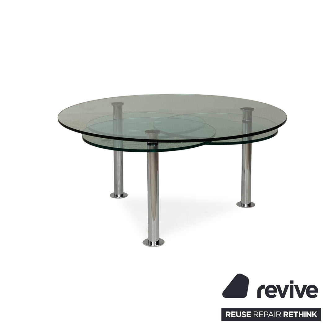 Draenert Intermezzo glass coffee table grey manual function 100/130 x 100/130 x 45 cm