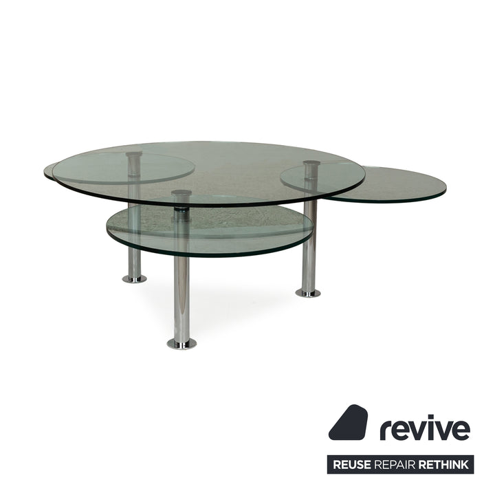 Draenert Intermezzo glass coffee table grey manual function 100/130 x 100/130 x 45 cm