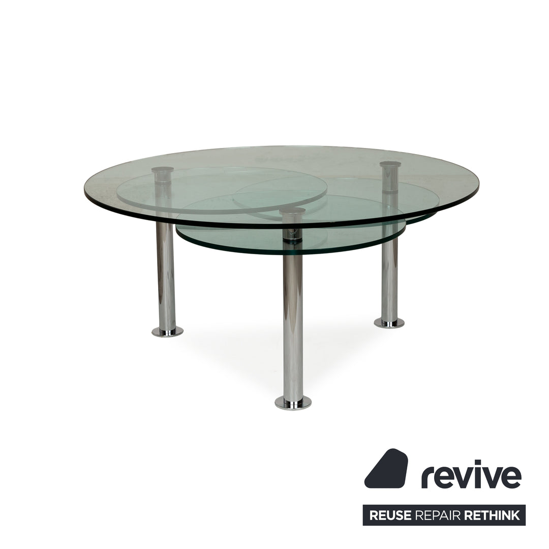 Draenert Intermezzo glass coffee table grey manual function 100/130 x 100/130 x 45 cm