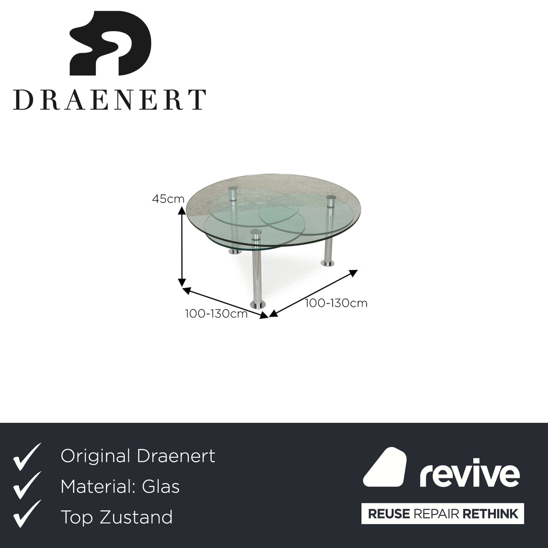 Draenert Intermezzo glass coffee table grey manual function 100/130 x 100/130 x 45 cm