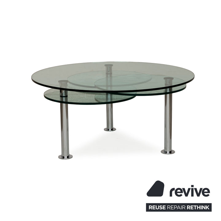 Draenert Intermezzo glass coffee table grey manual function 100/130 x 100/130 x 45 cm