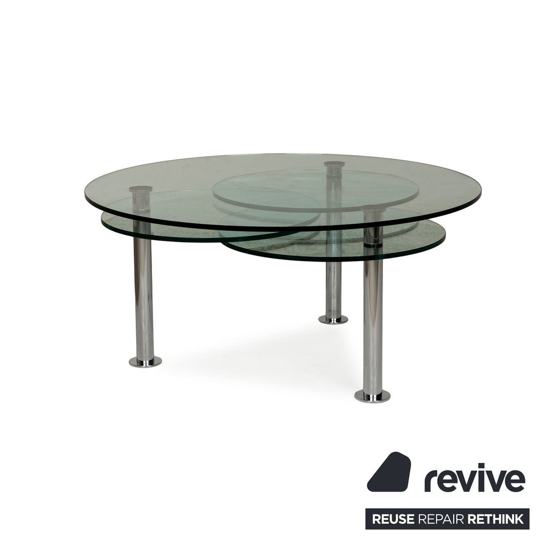 Draenert Intermezzo glass coffee table grey manual function 100/130 x 100/130 x 45 cm