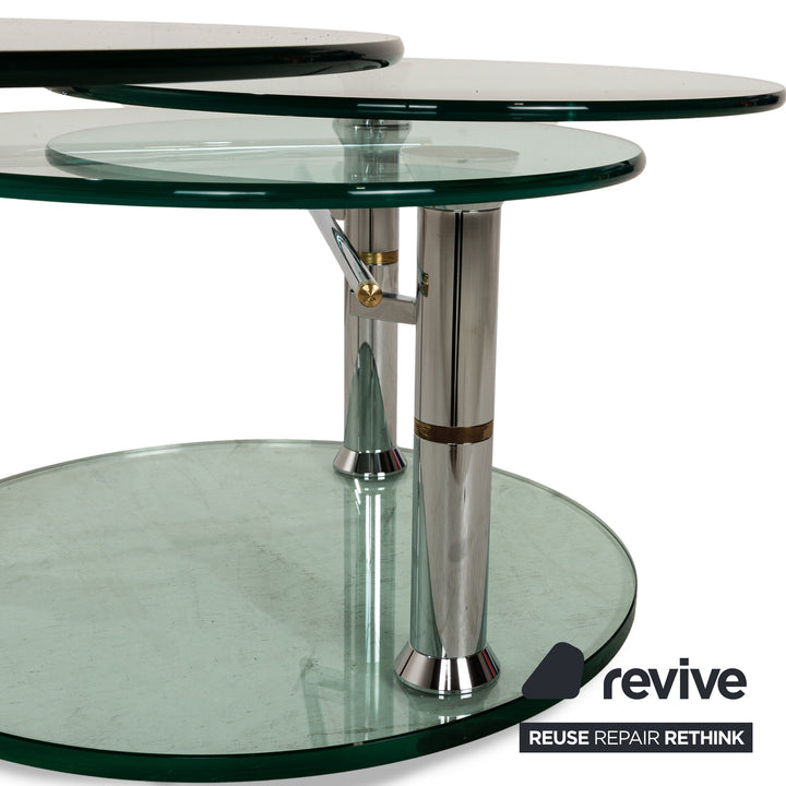 Draenert Intermezzo glass coffee table silver manual function 95/143 x 72/111 x 42 cm