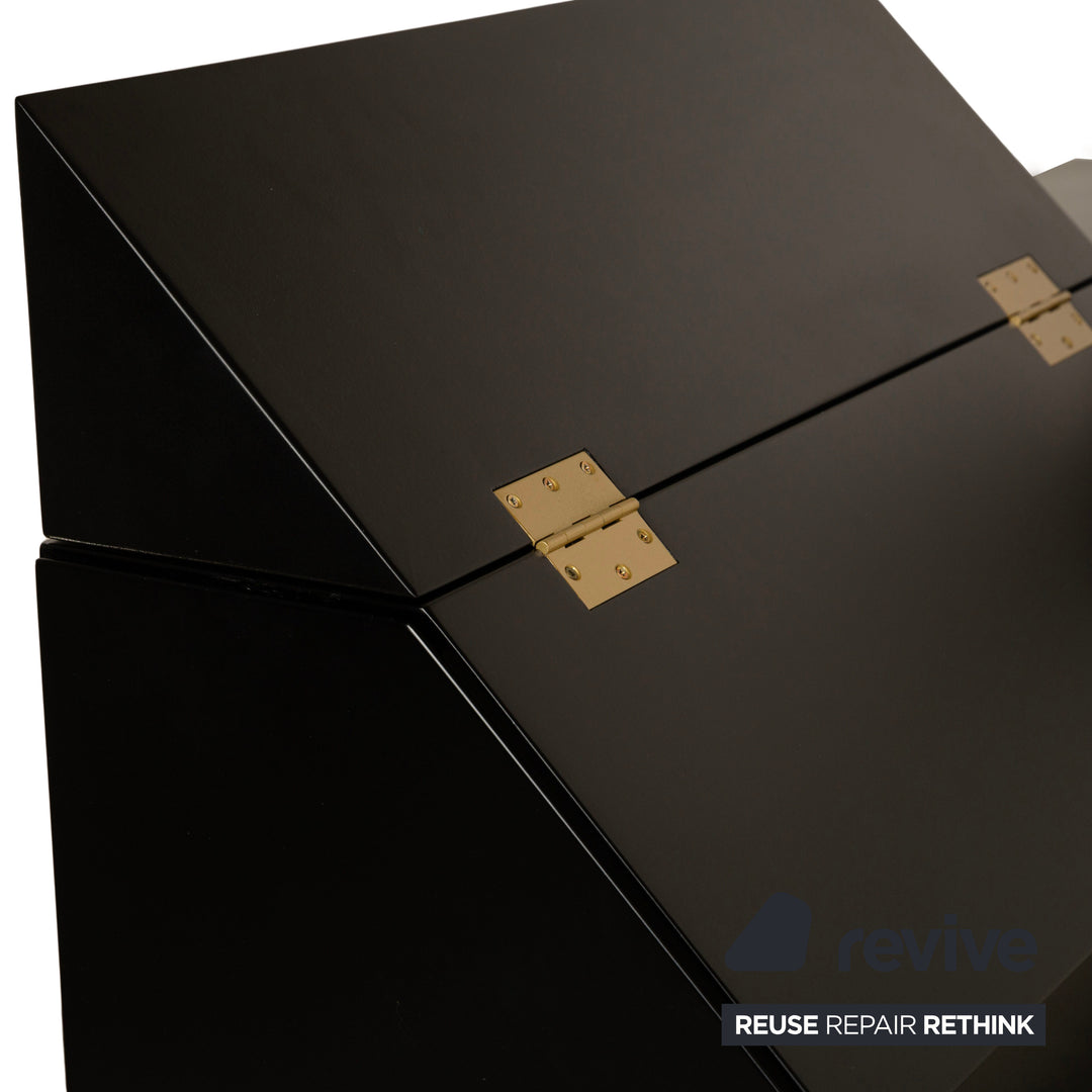 Draenert Leder Liege Creme Weiß Sofa Schwarz Gold Couch manuelle Funktion