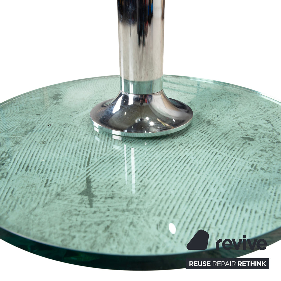 Mesa de centro Draenert Lift de cristal turquesa con función manual