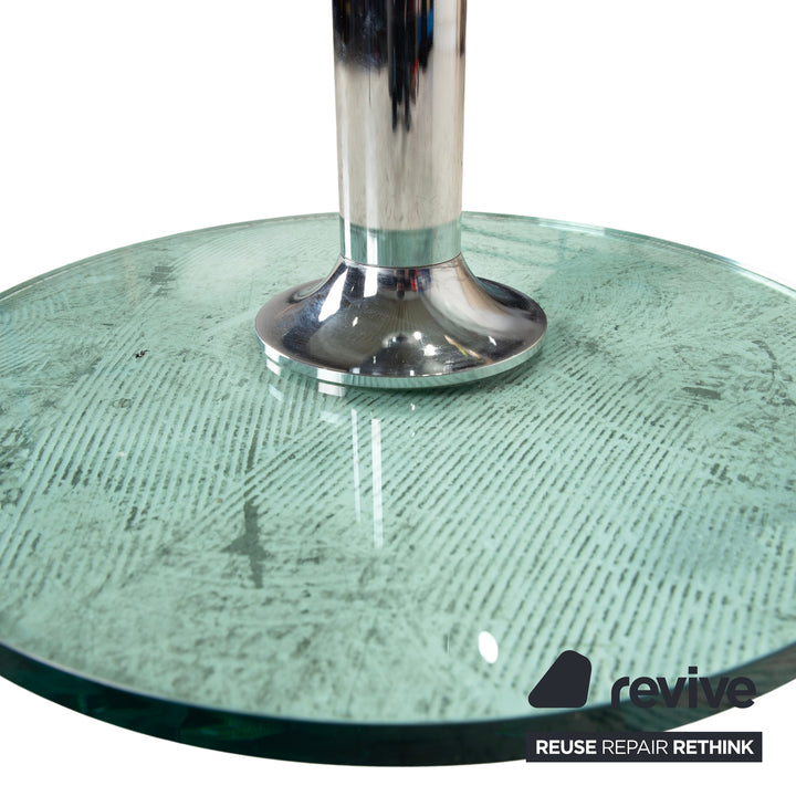 Mesa de centro Draenert Lift de cristal turquesa con función manual