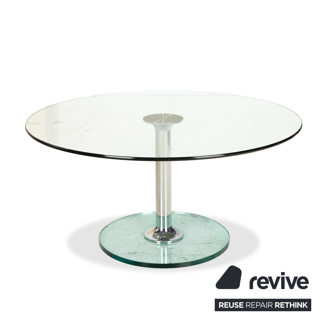 Mesa de centro Draenert Lift de cristal turquesa con función manual