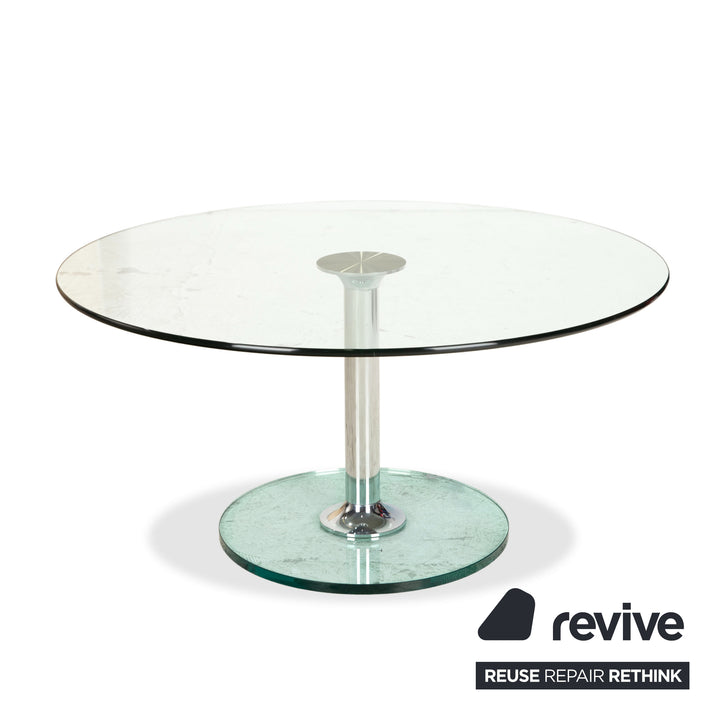 Mesa de centro Draenert Lift de cristal turquesa con función manual