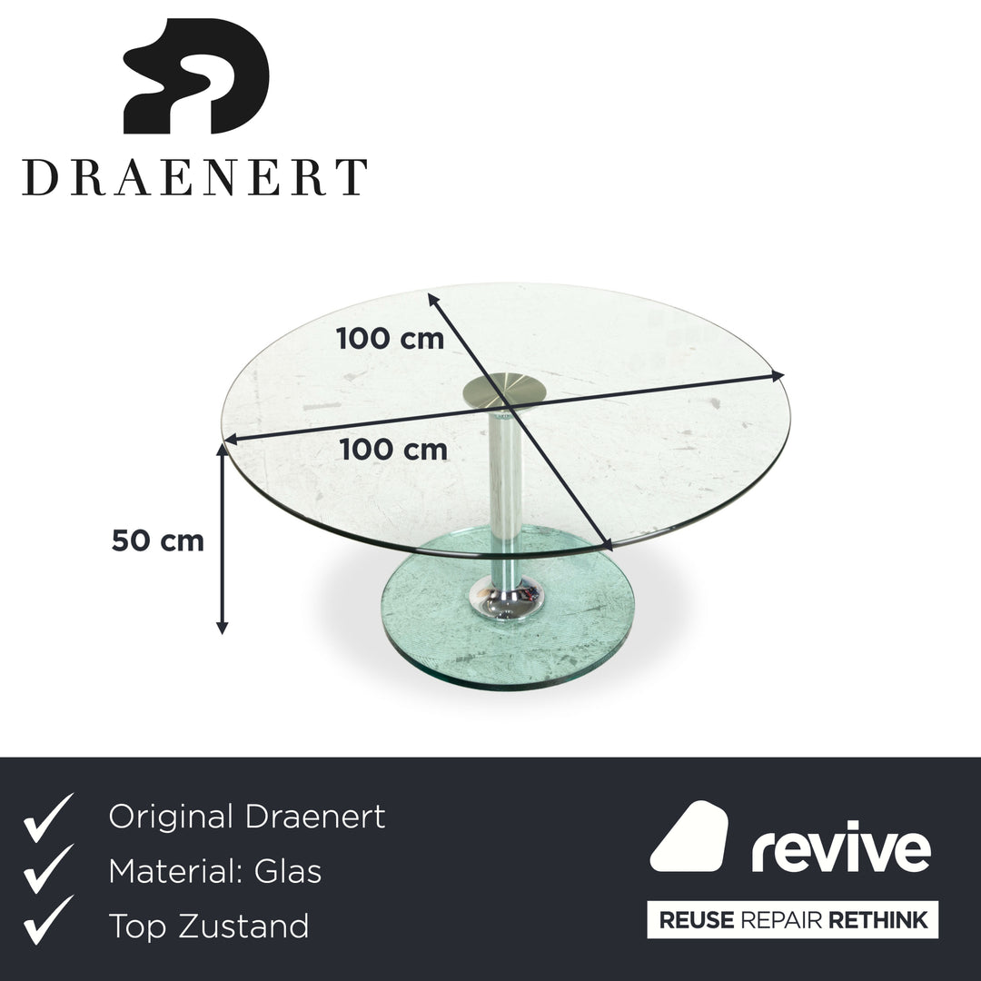 Mesa de centro Draenert Lift de cristal turquesa con función manual