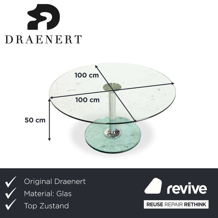Mesa de centro Draenert Lift de cristal turquesa con función manual