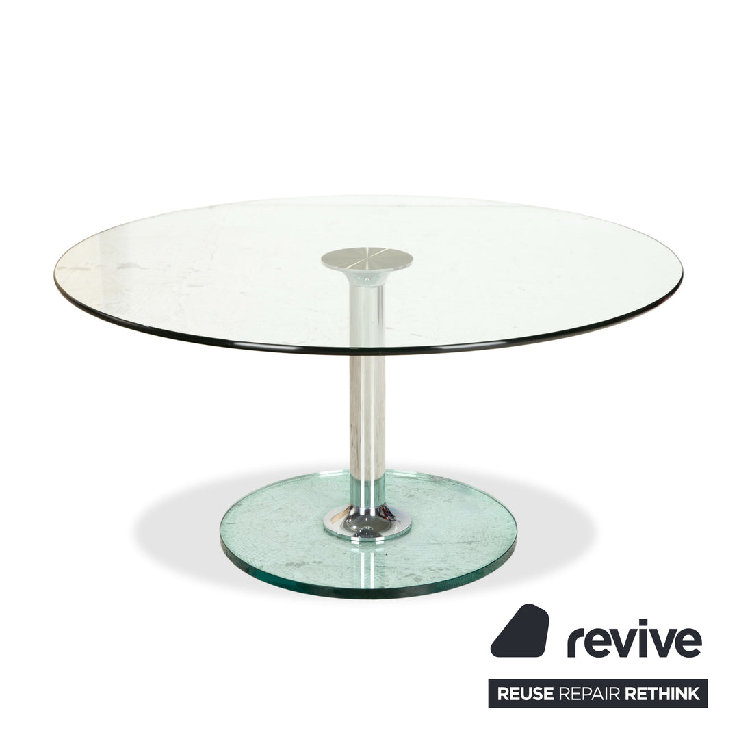 Mesa de centro Draenert Lift de cristal turquesa con función manual