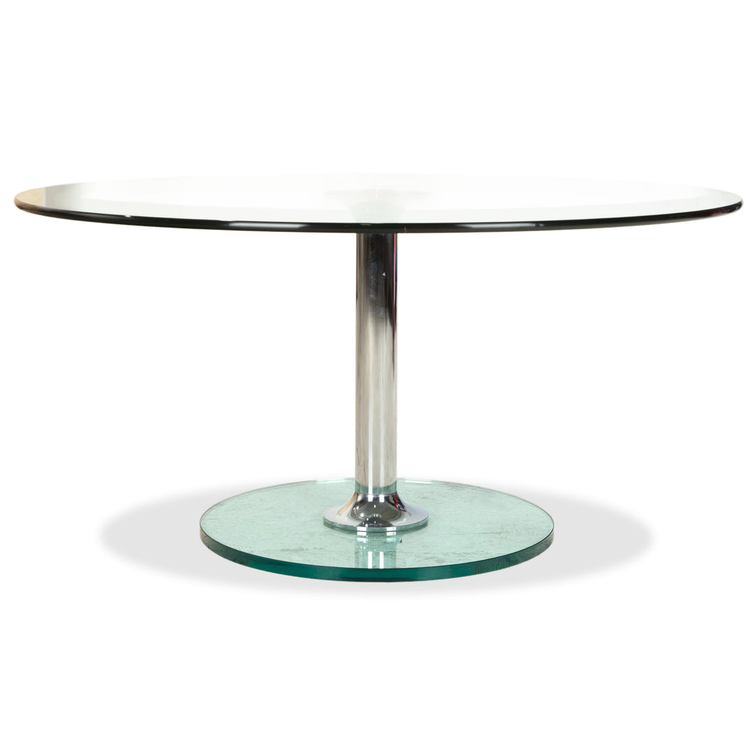 Mesa de centro Draenert Lift de cristal turquesa con función manual