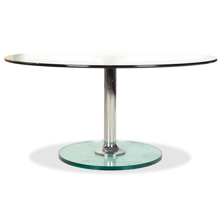 Mesa de centro Draenert Lift de cristal turquesa con función manual