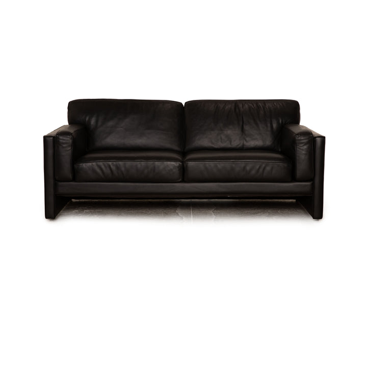 Draenert Orion 1 Leather Two Seater Black Sofa Couch