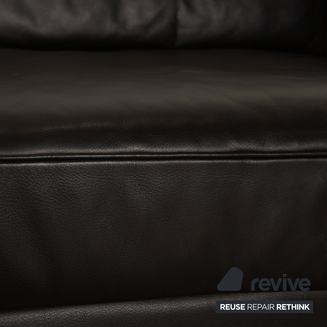 Draenert Orion 1 Leder Zweisitzer Schwarz Sofa Couch