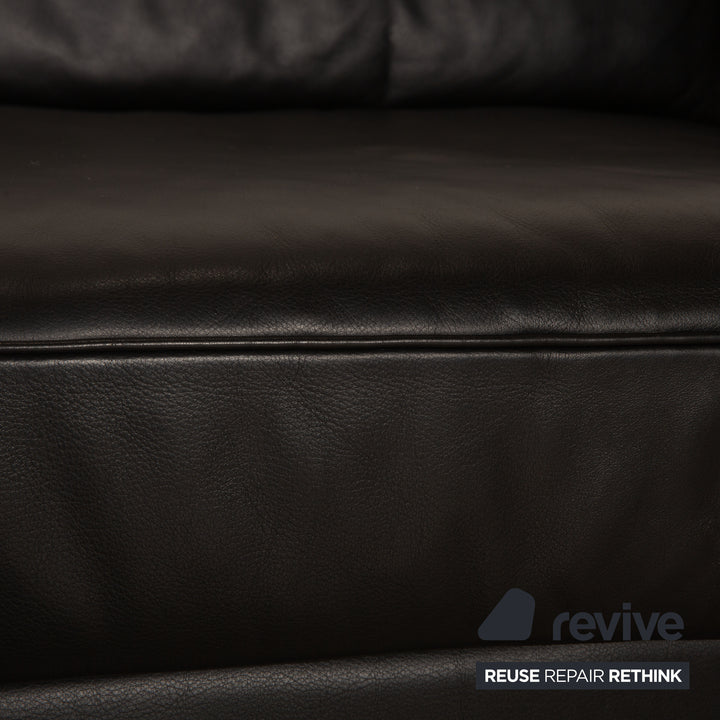 Draenert Orion 1 Leder Zweisitzer Schwarz Sofa Couch