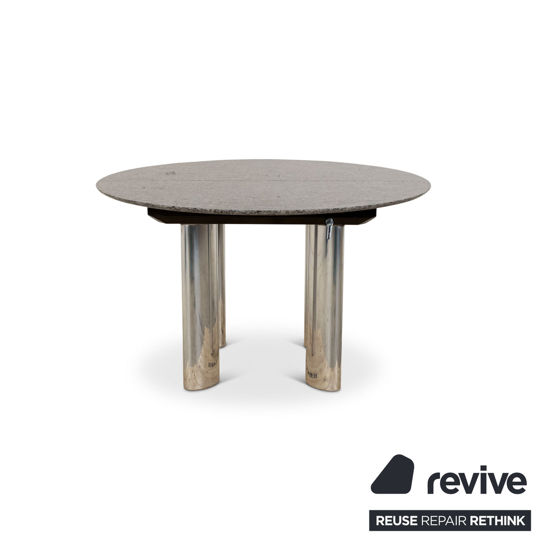 Table à manger en pierre Draenert grise extensible 124/183 x 73 x 124
