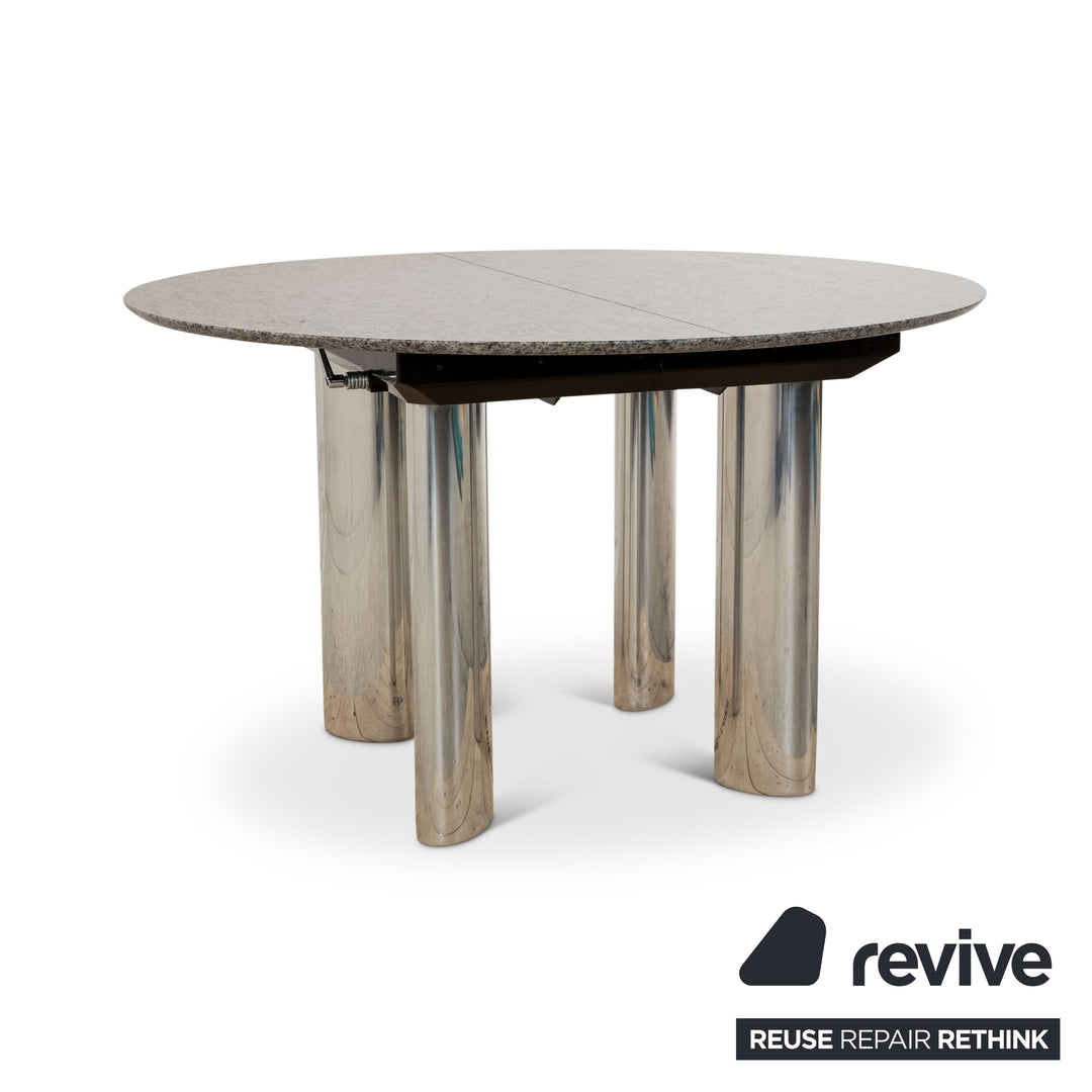 Table à manger en pierre Draenert grise extensible 124/183 x 73 x 124