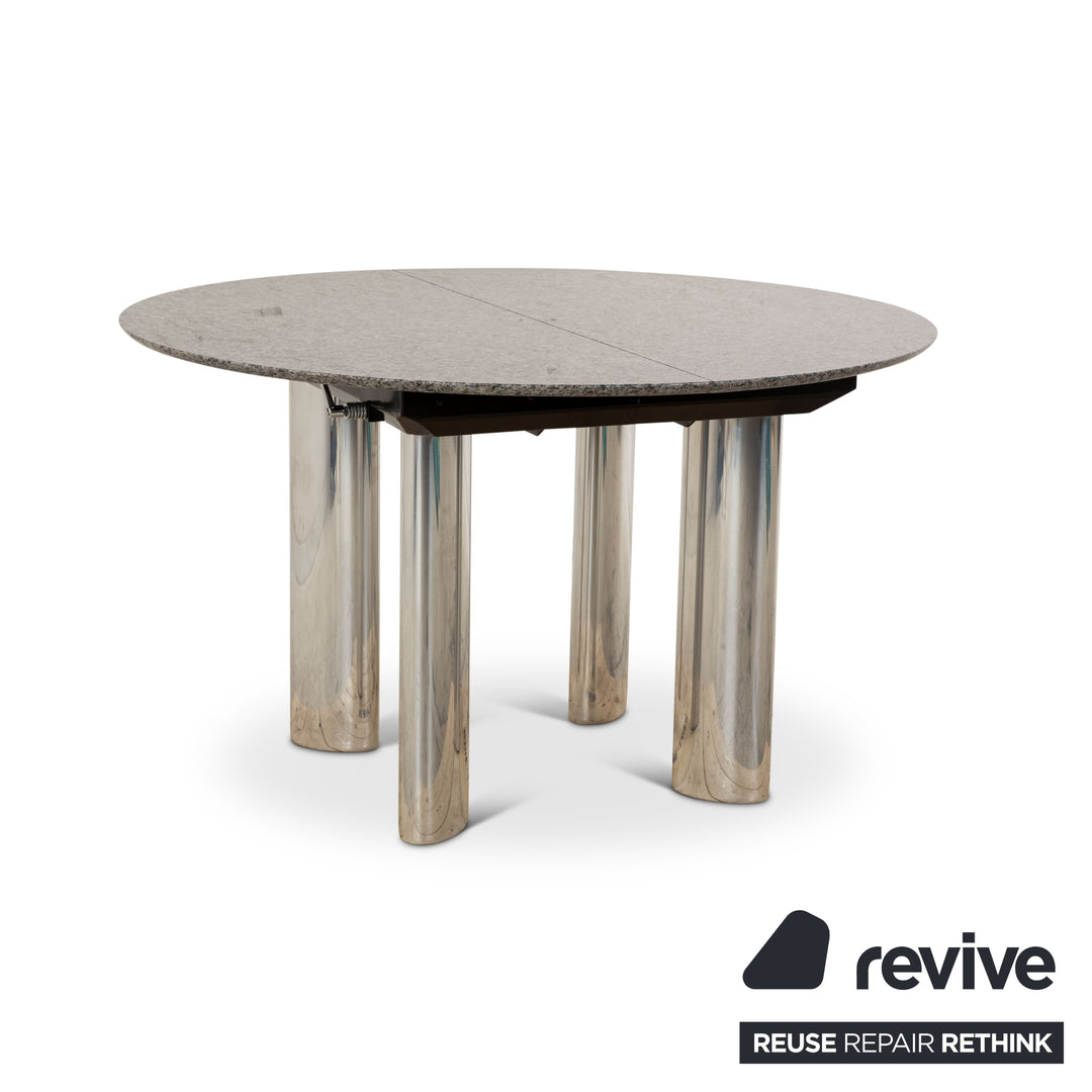 Table à manger en pierre Draenert grise extensible 124/183 x 73 x 124