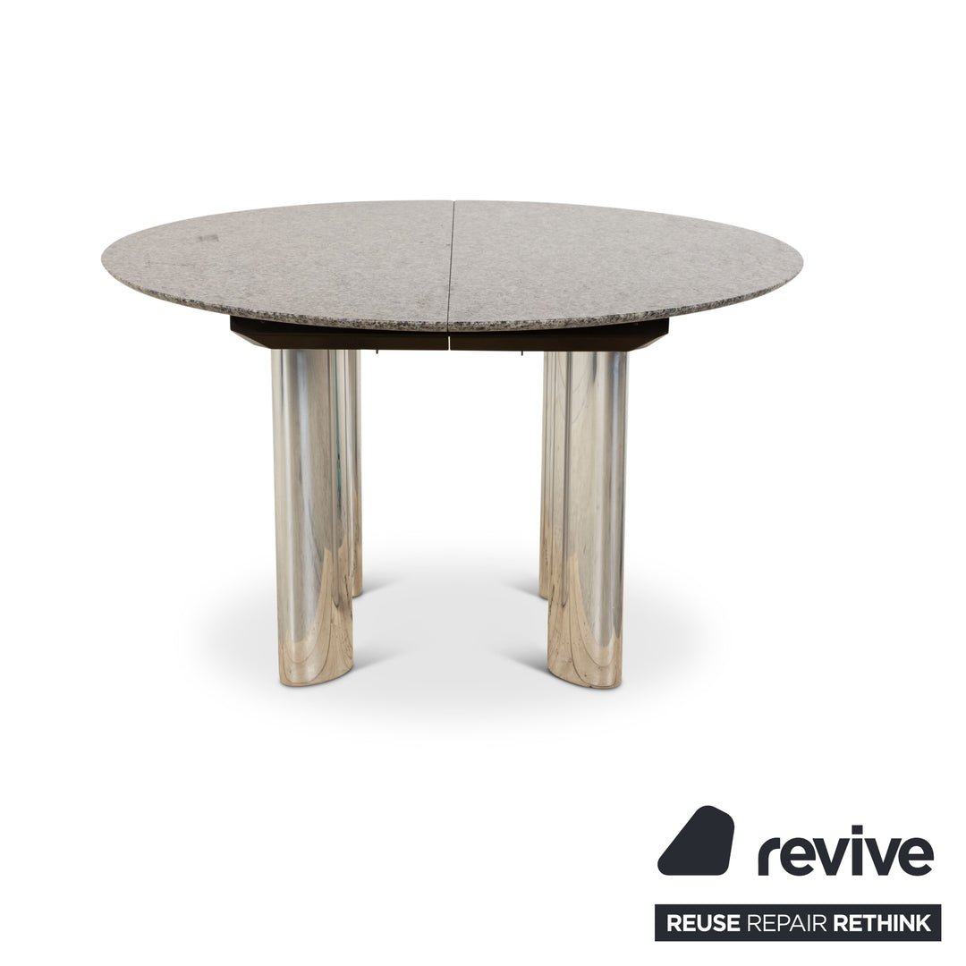 Table à manger en pierre Draenert grise extensible 124/183 x 73 x 124