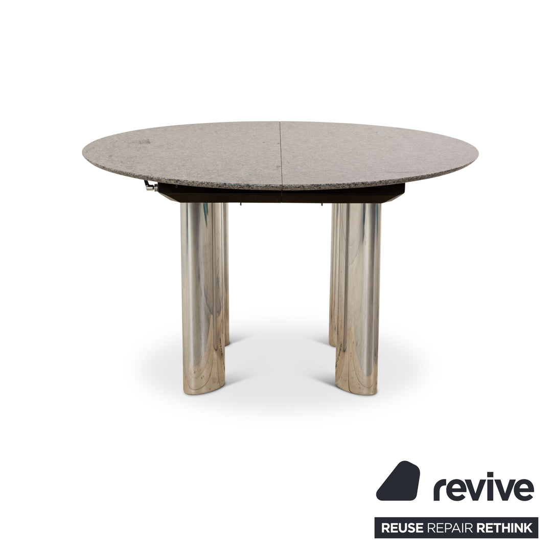 Table à manger en pierre Draenert grise extensible 124/183 x 73 x 124