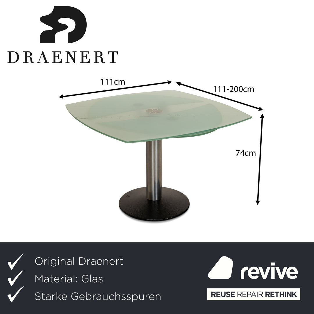 Draenert Titan Glas Esstisch Silber Ausziehfunktion Esszimmer