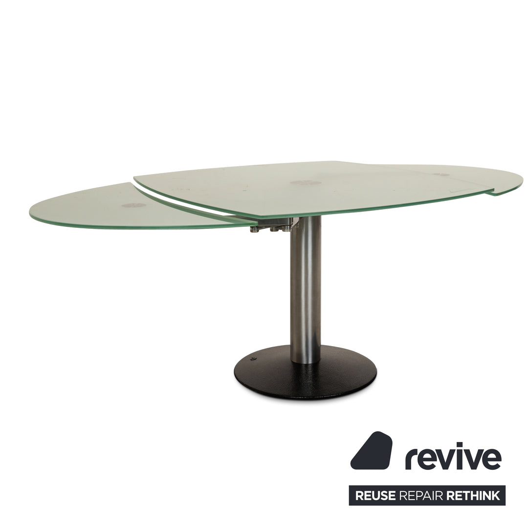 Draenert Titan Glass Dining Table Silver Dining Room