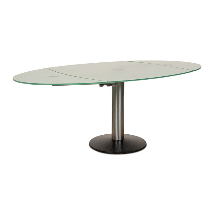 Draenert Titan Glass Dining Table Silver Dining Room