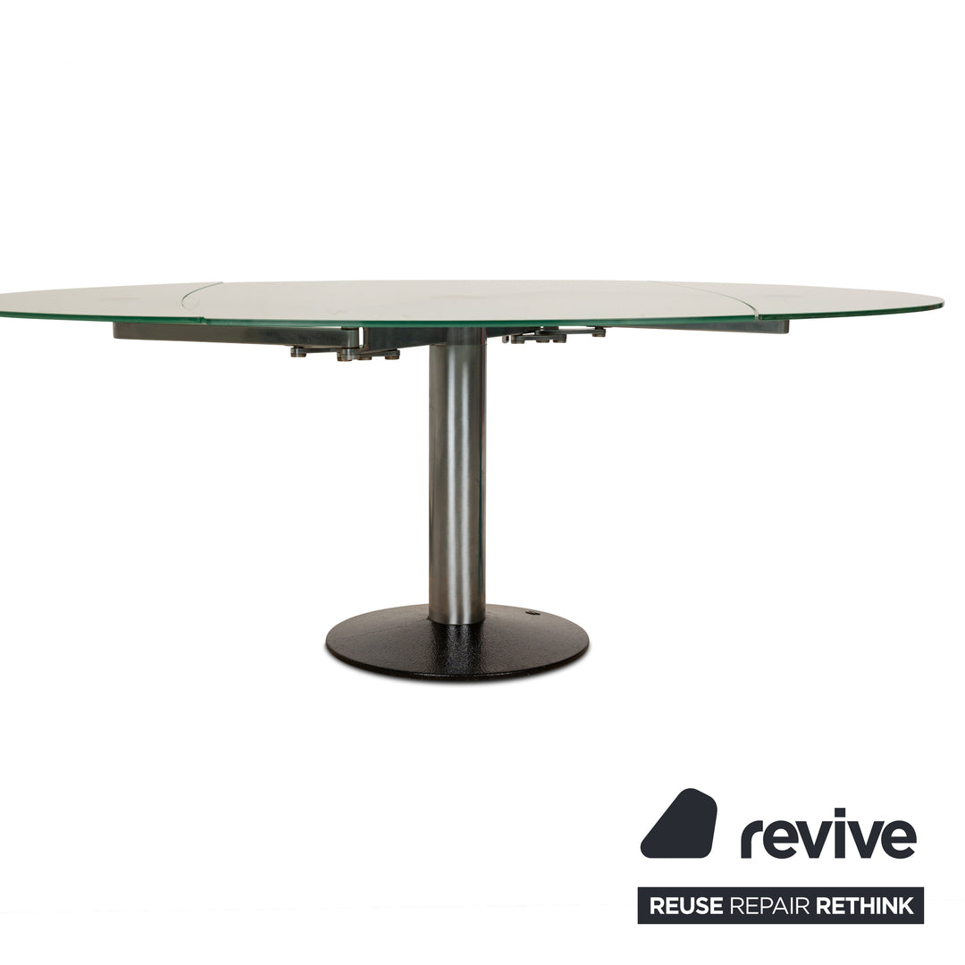 Draenert Titan Glass Dining Table Silver Dining Room