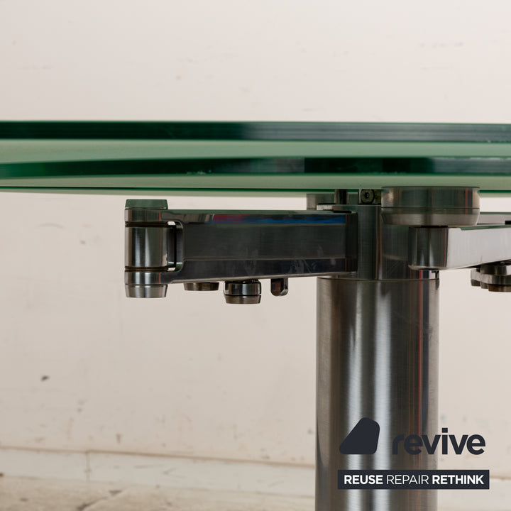 Draenert Titan Glass Dining Table Silver Dining Room