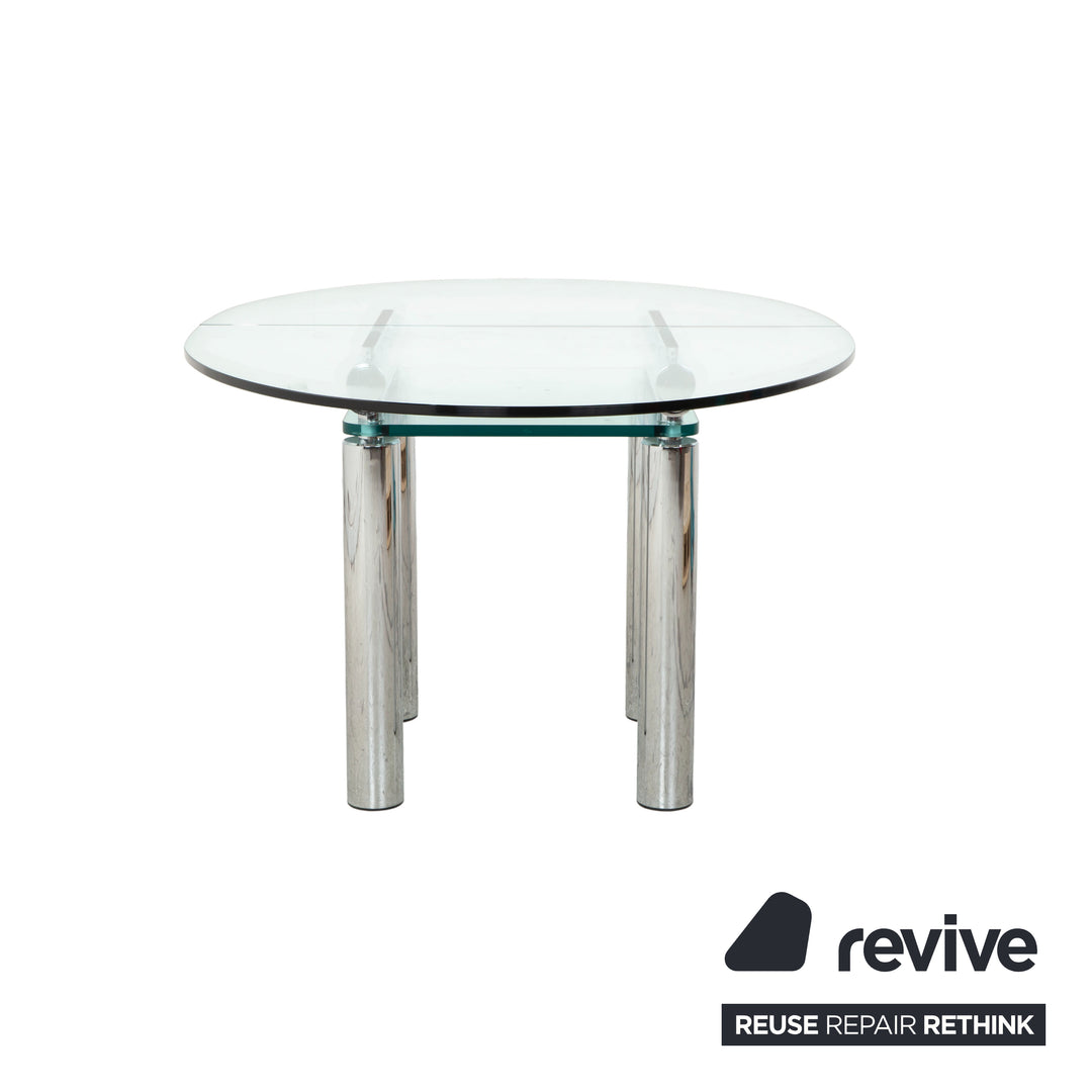 Table de salle à manger en verre argenté Draenert Titan III