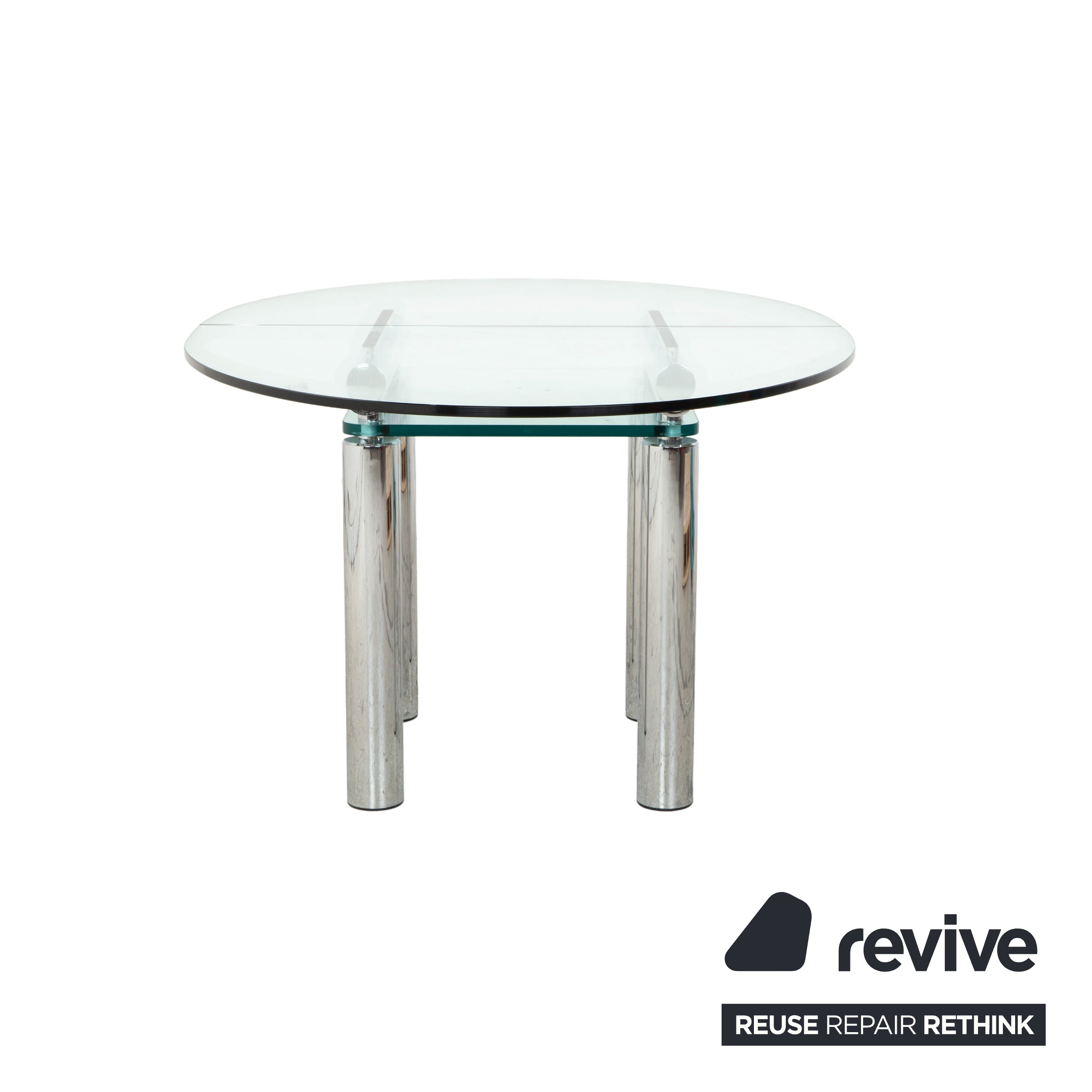 Draenert Glass Dining Table Silver