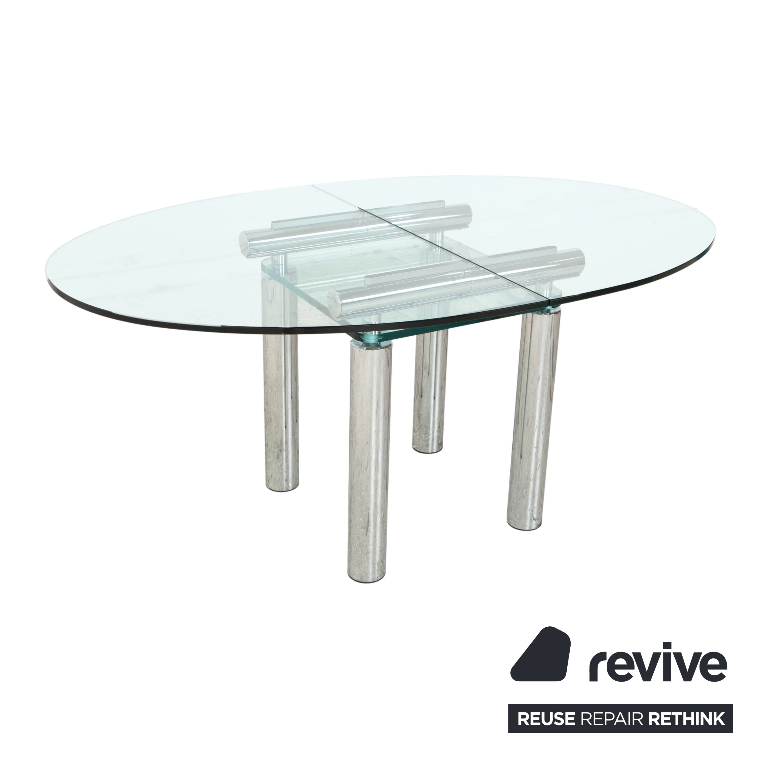 Draenert Glass Dining Table Silver