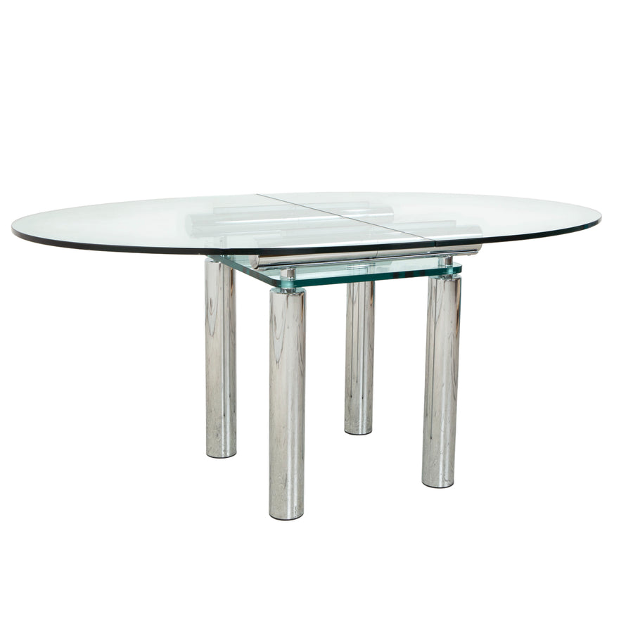 Draenert Glass Dining Table Silver