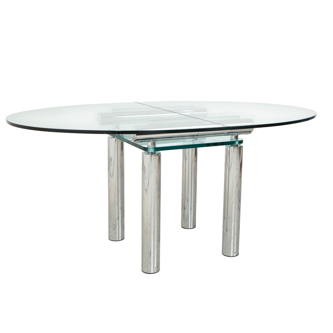 Table de salle à manger en verre argenté Draenert Titan III